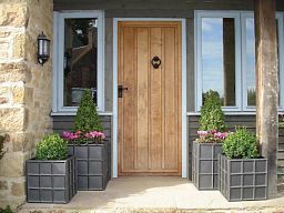 Downing St. Fiberglass Square Faux Lead Planter Pot In/Out