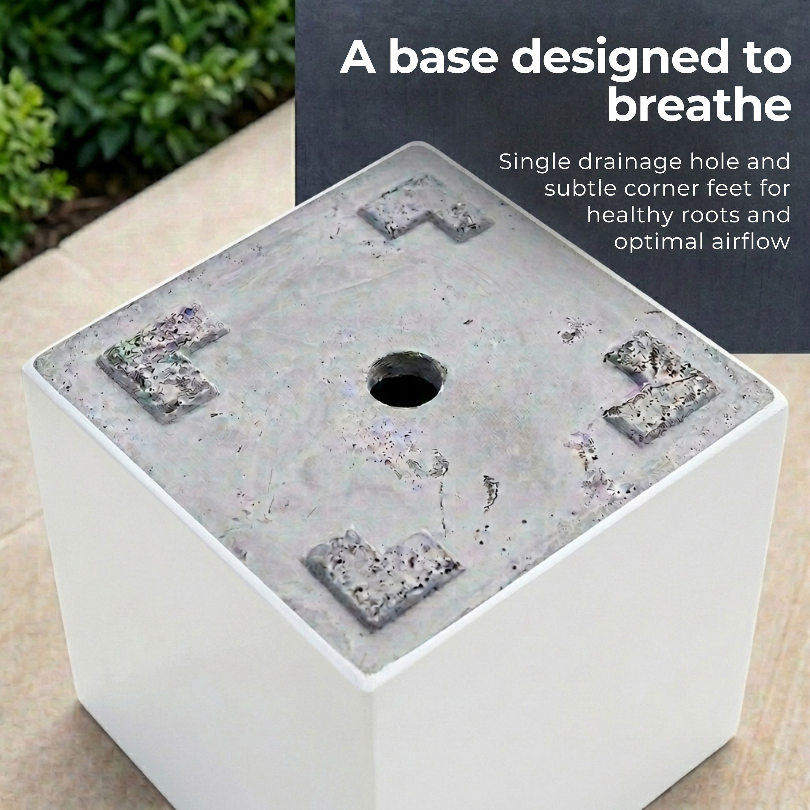 IDEALIST Lite Square Box Contemporary Light Concrete Planter