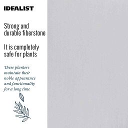 Set of two IDEALIST Lite Smooth Style Round Indoor Planters on Metal Stand