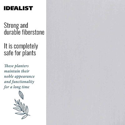 Set of two IDEALIST Lite Smooth Style Round Indoor Planters on Metal Stand