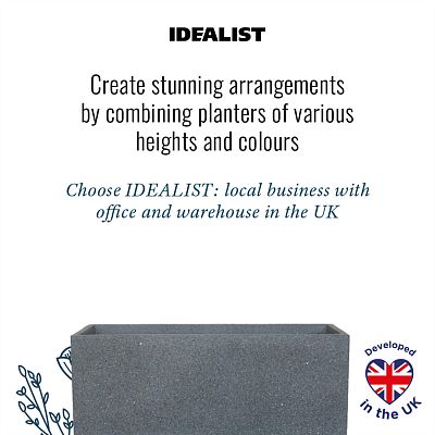 IDEALIST Lite Textured Concrete Effect Trough Outdoor Planter