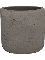 Charlie (Dia) 9cm Planter | Washed Taupe Fibreclay Small Cylinder Indo...