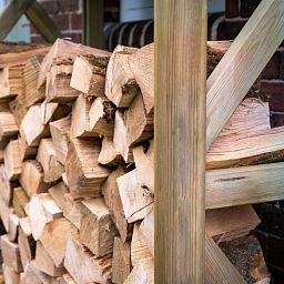 Outdoor Wooden Apex Wall Log Store by Forest Garden