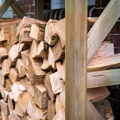 Outdoor Wooden Apex Wall Log Store by Forest Garden