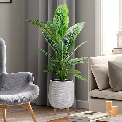 IDEALIST Lite Honeycomb Style Egg Planter on Legs, Round Pot Plant Stand Indoor