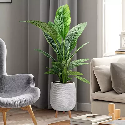 IDEALIST Lite Honeycomb Style Egg Planter on Legs, Round Pot Plant Stand Indoor