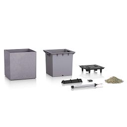 LECHUZA CANTO Stone Low Square Poly Resin Self-watering Planter