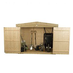 Installed Outdoor Pressure Treated Wooden Shiplap Apex Outdoor Store by Forest Garden