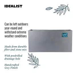 IDEALIST Lite Contemporary Light Concrete High Trough Planter