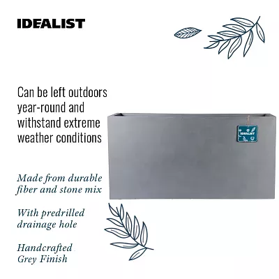 IDEALIST Lite Contemporary Light Concrete High Trough Planter