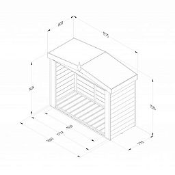 Outdoor Wooden Overlap Presssure Treated Apex Log Store by Forest Garden