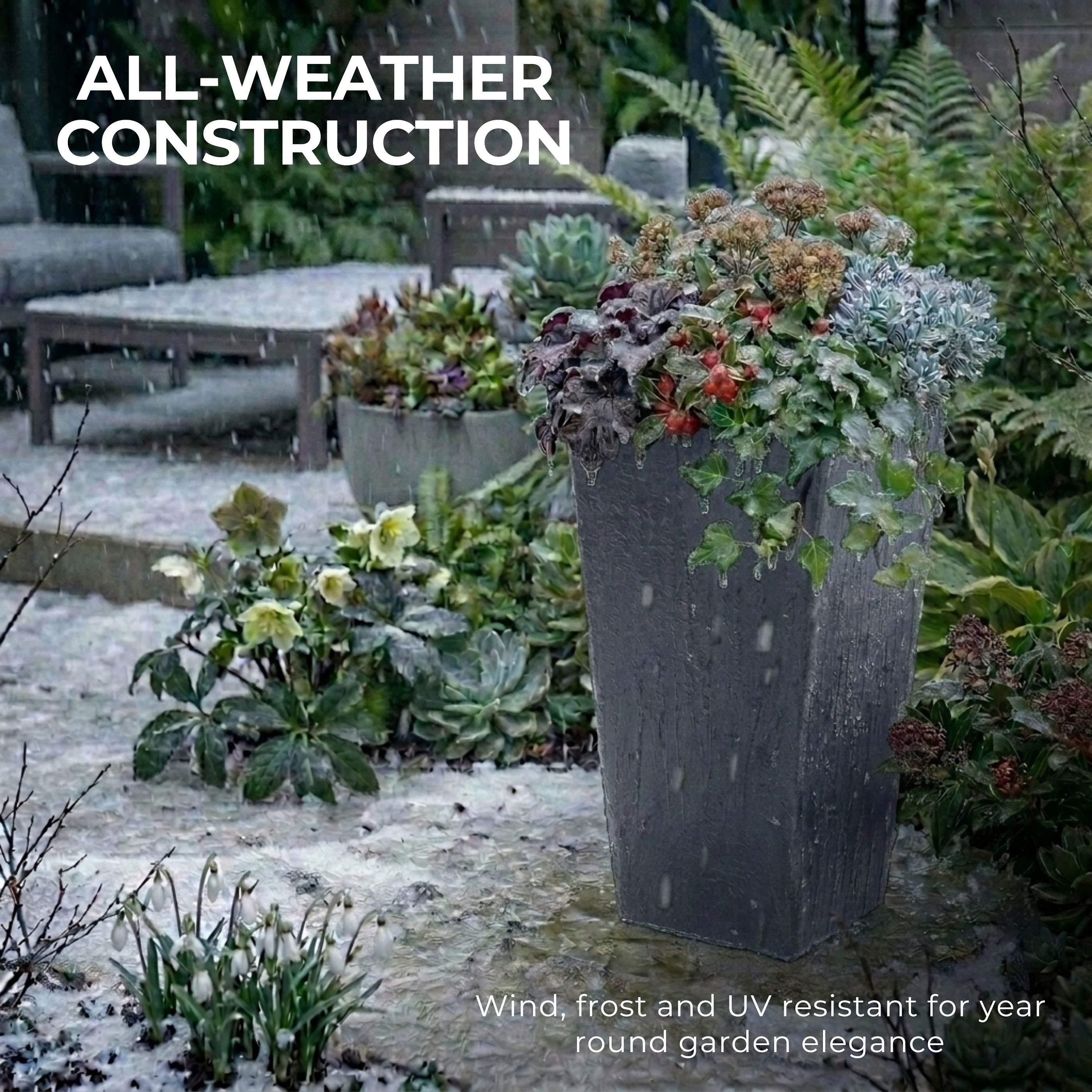IDEALIST Lite Tall Tapered Contemporary Light Concrete Planter