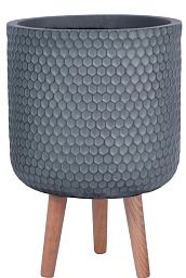 IDEALIST Lite Honeycomb Style Cylinder Planter on Legs, Round Pot Plant Stand Indoor