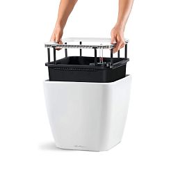 LECHUZA Quadro LS Square Poly Resin Self-watering Planter Set
