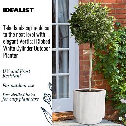 IDEALIST Lite Vertical Ribbed Cylinder Outdoor Planter