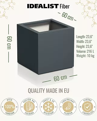 PURE Cube Outdoor Fiberglass Planter
