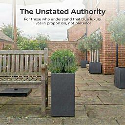 IDEALIST Lite Tall Square Contemporary Light Concrete Planter Set