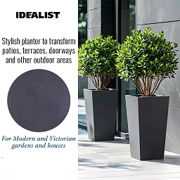 IDEALIST Lite Tall Tapered Contemporary Light Concrete Planter Set