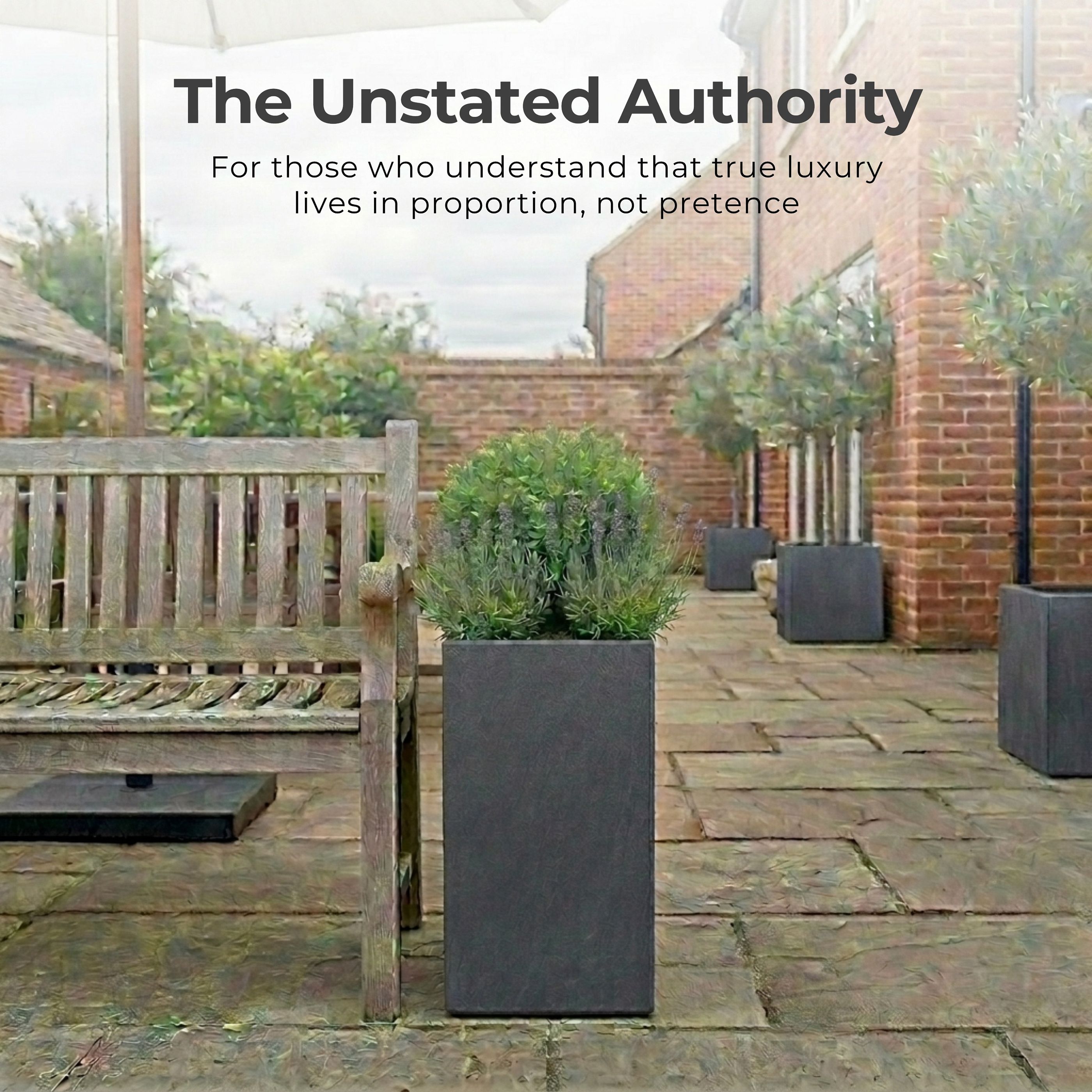 IDEALIST Lite Tall Square Contemporary Light Concrete Planter Set