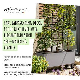 LECHUZA TRIO Stone Trough Poly Resin Self-watering Planter