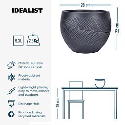 IDEALIST Lite Leaf Embossed Ball Planter