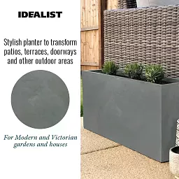 IDEALIST Lite Contemporary Light Concrete High Trough Planter
