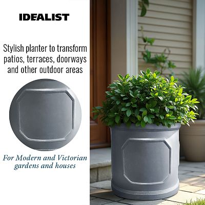 IDEALIST Chelsea Light Concrete Cylinder Garden Planter