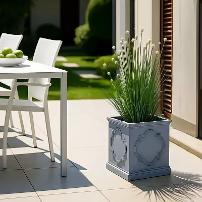 IDEALIST Windsor Light Stone Square Garden Planter