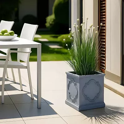 IDEALIST Windsor Light Stone Square Garden Planter