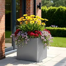 IDEALIST Lite Square Box Contemporary Light Concrete Planter