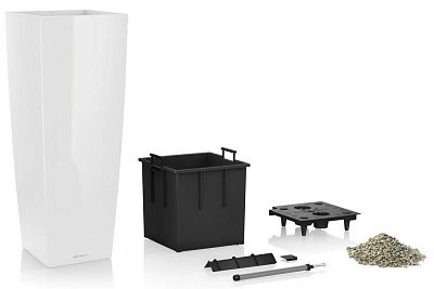 LECHUZA CUBICO ALTO Square Tall Poly Resin Self-watering Planter