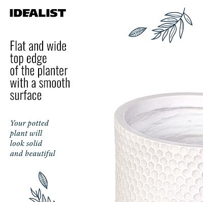 IDEALIST Lite Honeycomb Style Cylinder Planter on Legs, Round Pot Plant Stand Indoor