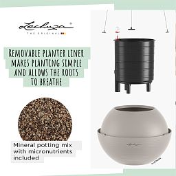 LECHUZA BOLA Color Round Poly Resin Self-watering Planter
