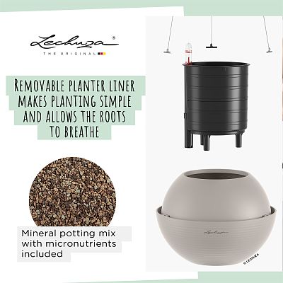 LECHUZA BOLA Color Round Poly Resin Self-watering Planter