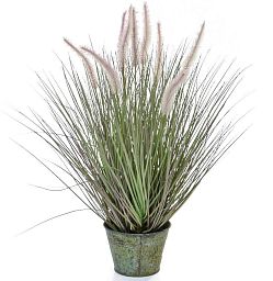 Dogtail with Metal Pot Artificial Grass Plant