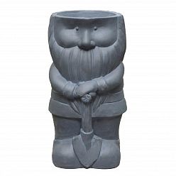Gnome with a Shovel Oval Plant Pot Outdoor by Idealist Lite