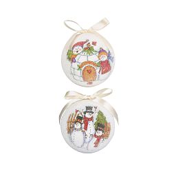 Christmas Tree Baubles Snowmen Balls in Display Box