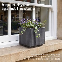 IDEALIST Lite Vertical Ribbed Square Effect Outdoor Planter