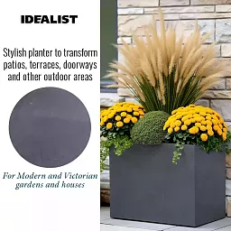 IDEALIST Lite Contemporary Light Concrete Trough Planter Set