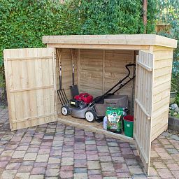 Installed Outdoor Pressure Treated Wooden Overlap Pent Outdoor Store by Forest Garden