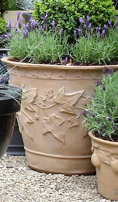Ivy Fiberglass Round Terracotta Planter Pot In/Out