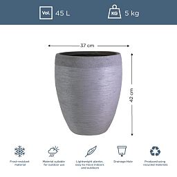 IDEALIST Lite Ribbed Light Concrete Vase Planter