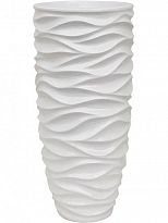 Luxe Lite Glossy Sea Tall White Large D35 H76 cm Indoor Planter, 73L