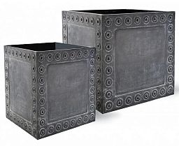 Cromwell Fiberglass Cube Antique FL Planter Pot In/Out