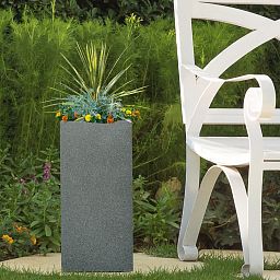 IDEALIST Lite Textured Concrete Effect Tall Square Outdoor Planter