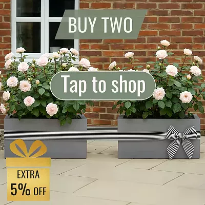 IDEALIST Lite Contemporary Light Concrete High Trough Planter