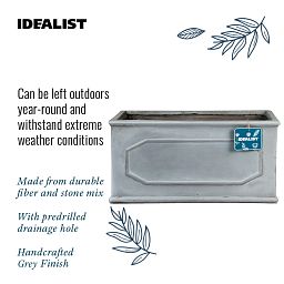 IDEALIST Lite Faux Lead Chelsea Light Concrete Through Planter