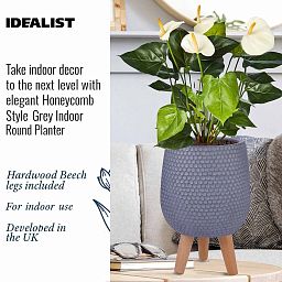 IDEALIST Lite Honeycomb Style Egg Planter on Legs, Round Pot Plant Stand Indoor