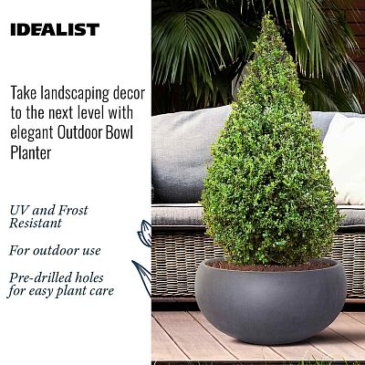 IDEALIST Lite Classic Smooth Bowl Outdoor Planter