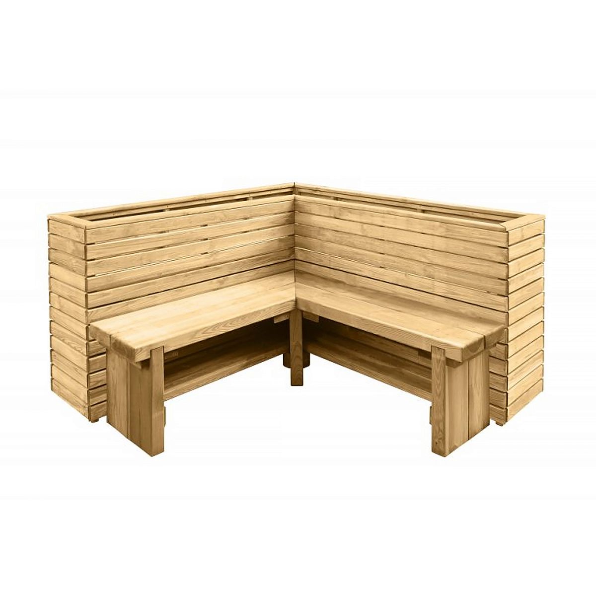 Outdoor Wooden Double Corner Sleeper Bench by Forest Garden